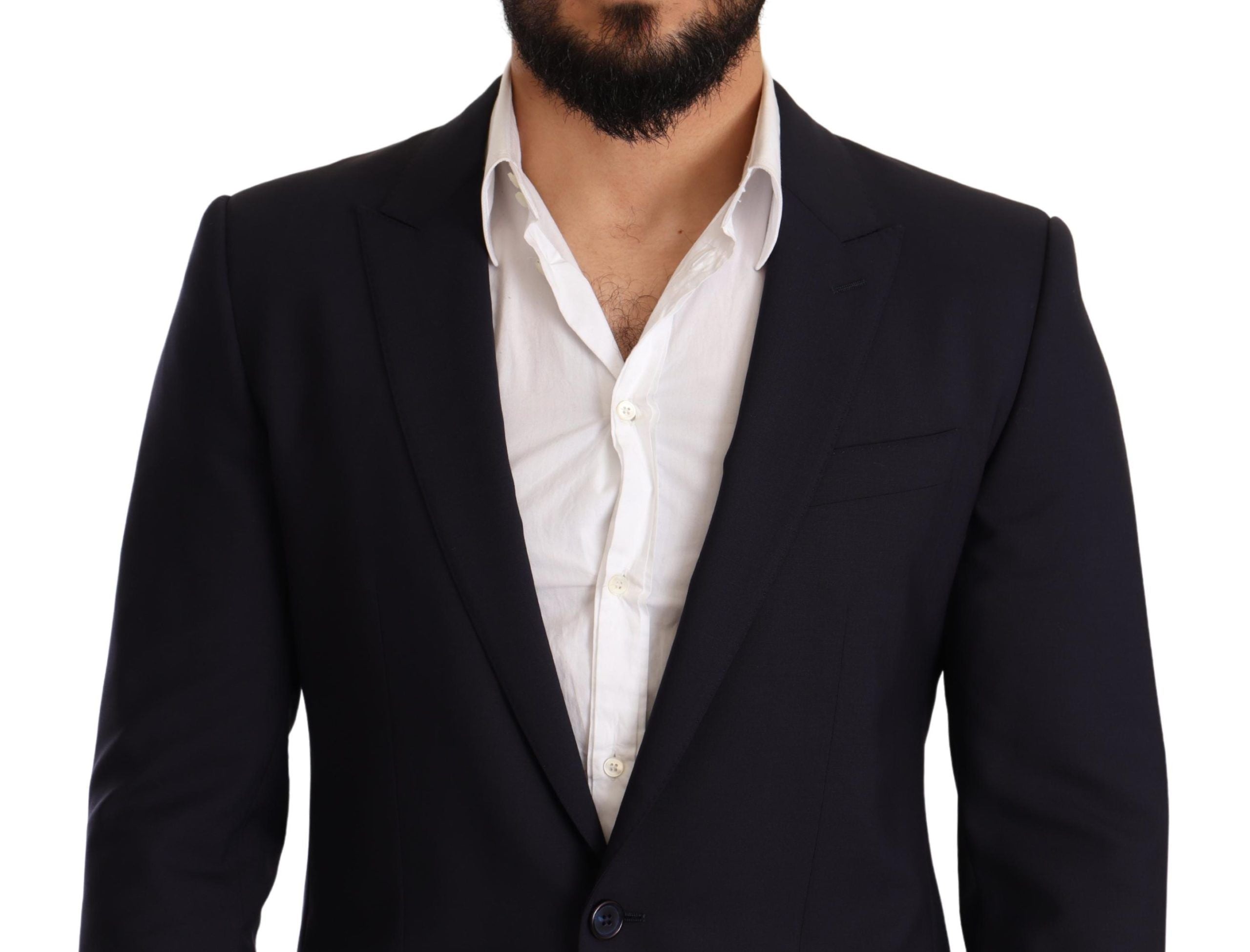 Marineblauwe wollen slim fit MARTINI blazer