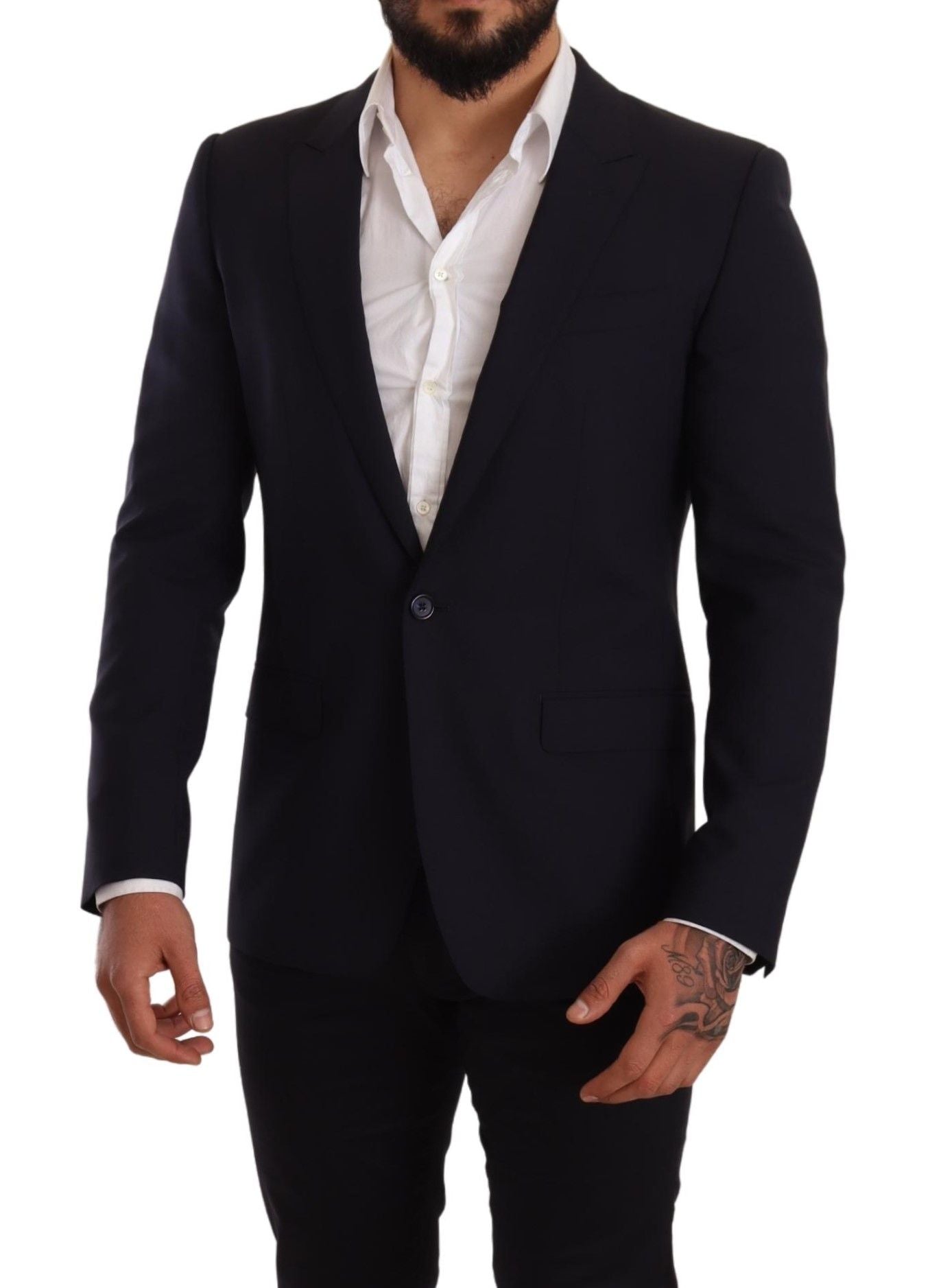 Marineblauwe wollen slim fit MARTINI blazer