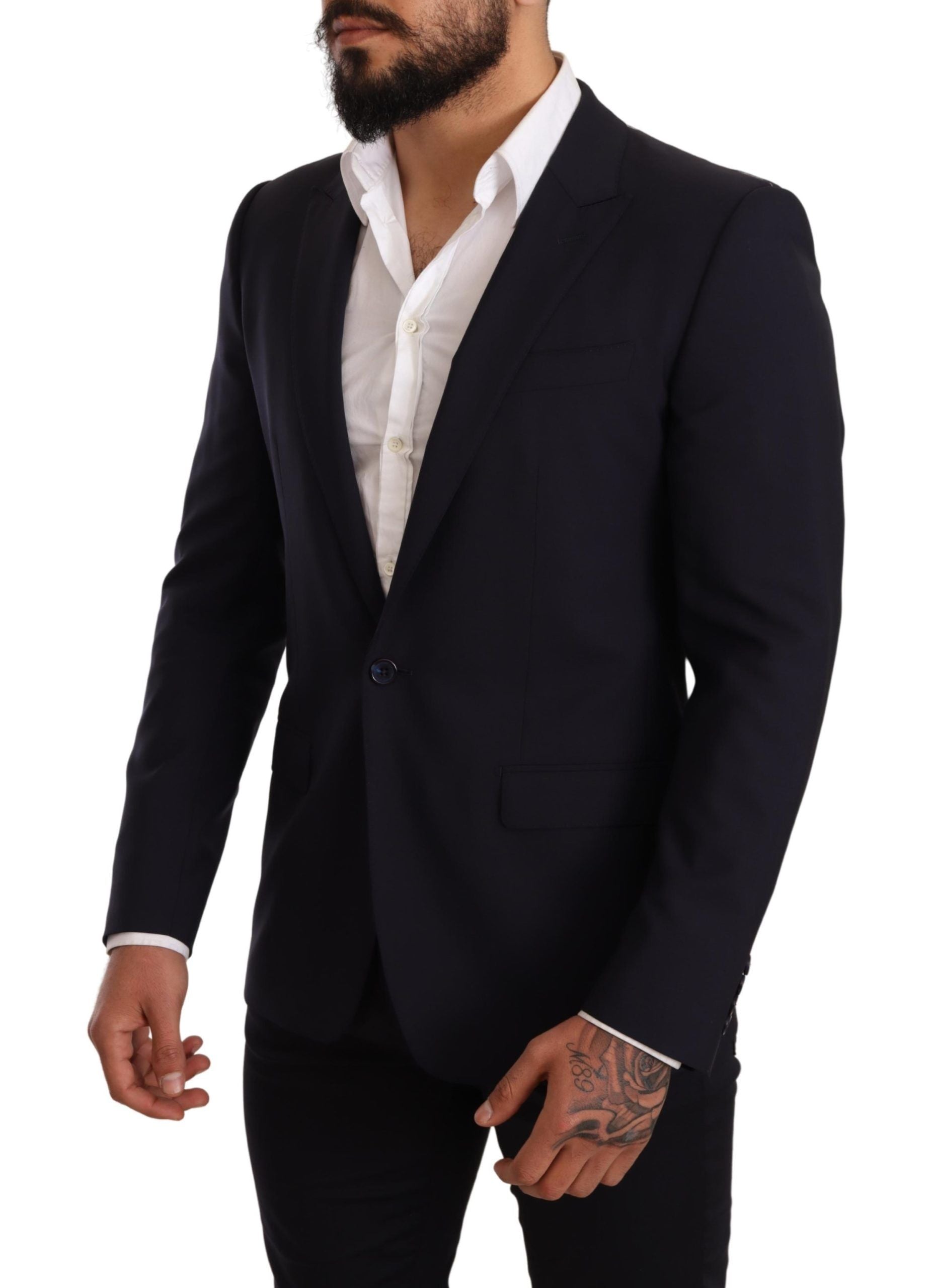 Marineblauwe wollen slim fit MARTINI blazer