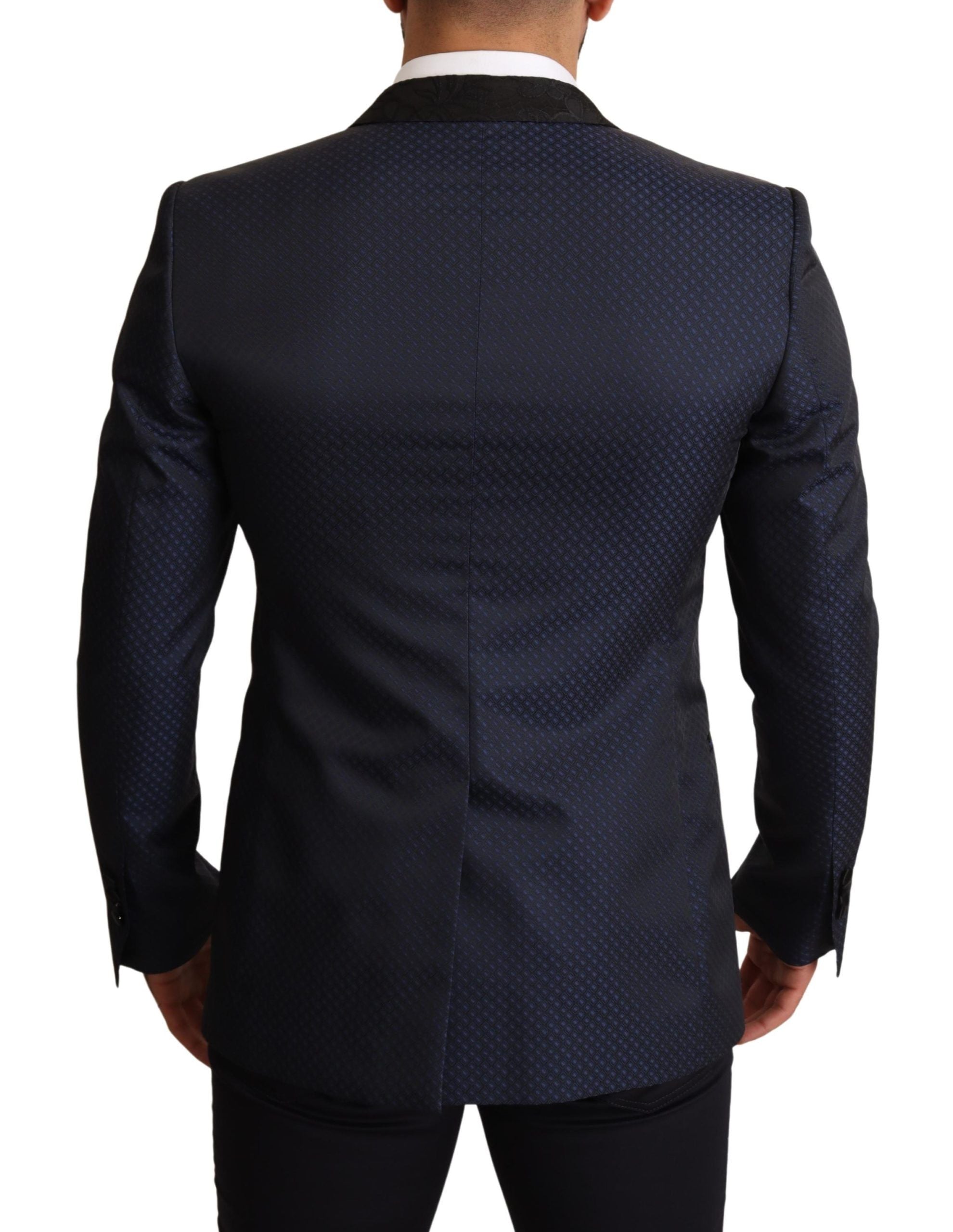 Blauwe wollen slim fit MARTINI blazerjas