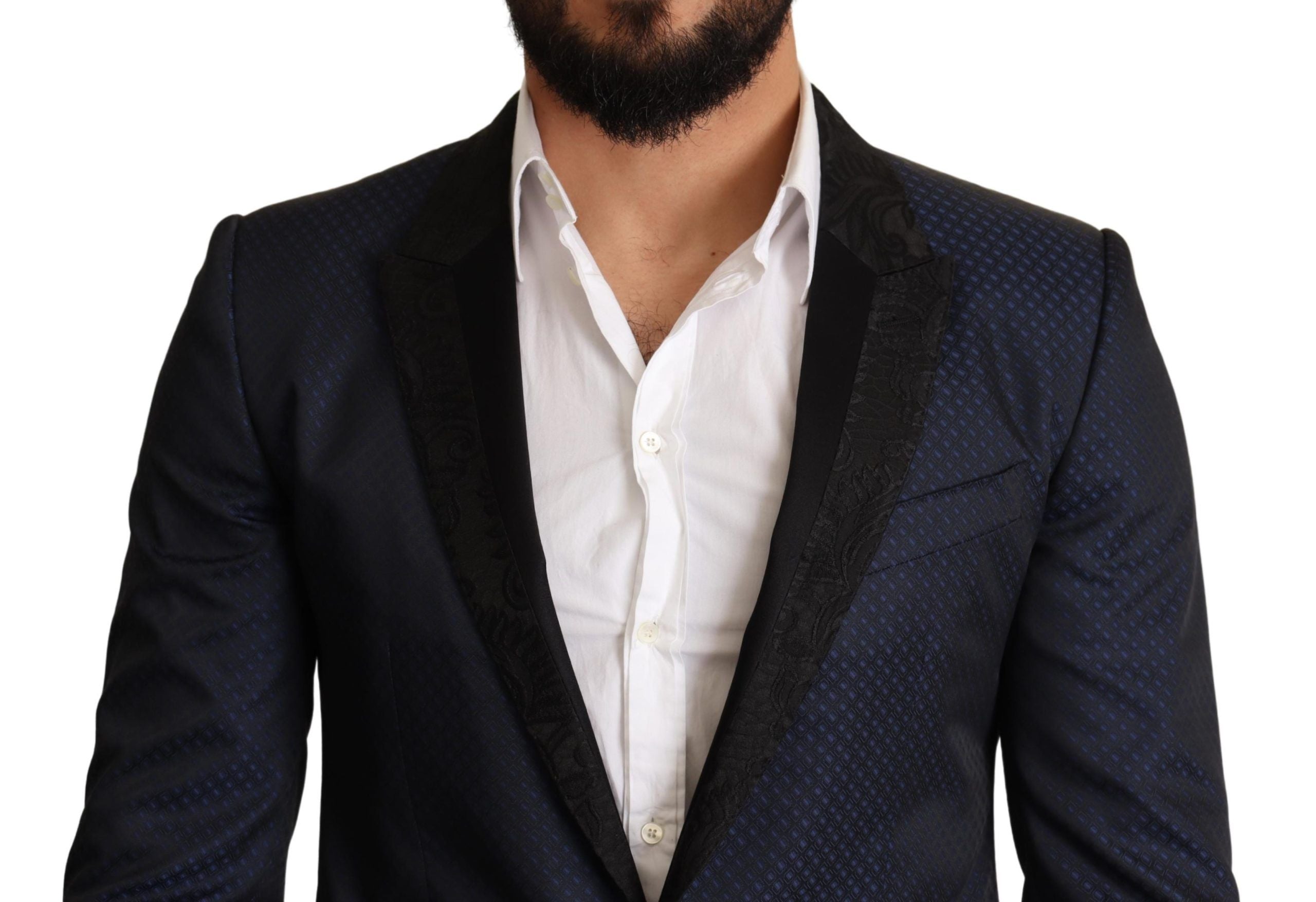 Blauwe wollen slim fit MARTINI blazerjas