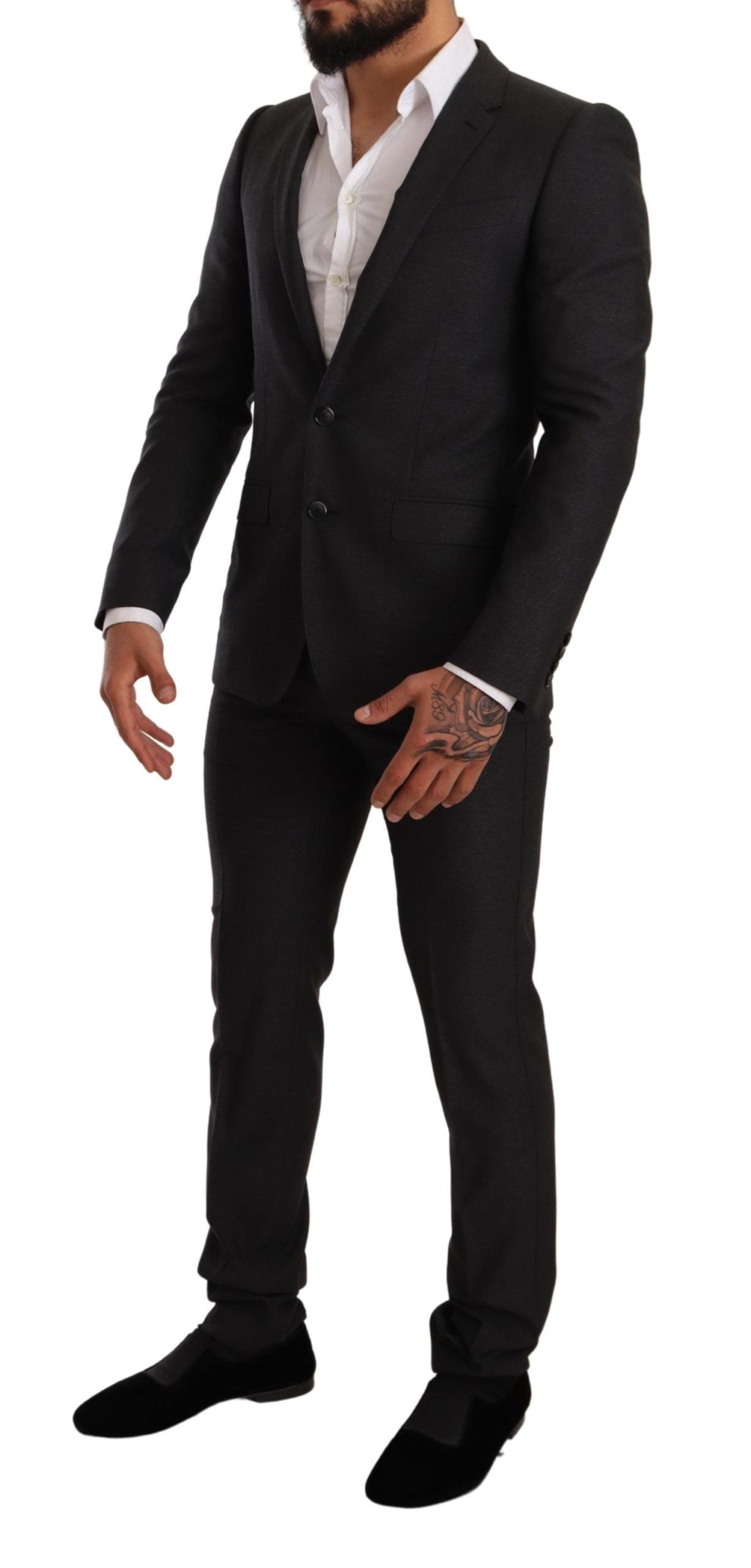 Grijs wollen MARTINI Slim Fit Set Pak