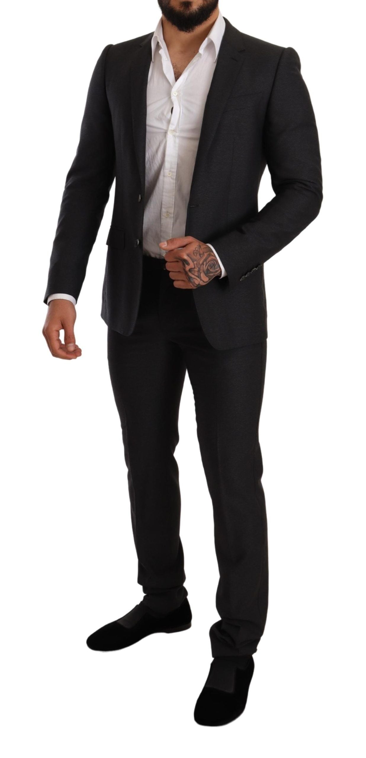 Grijs wollen MARTINI Slim Fit Set Pak