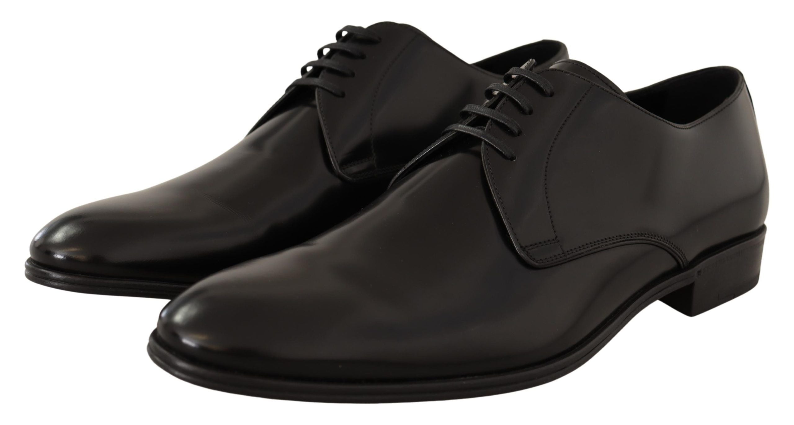 Zwarte leren veterschoenen voor heren