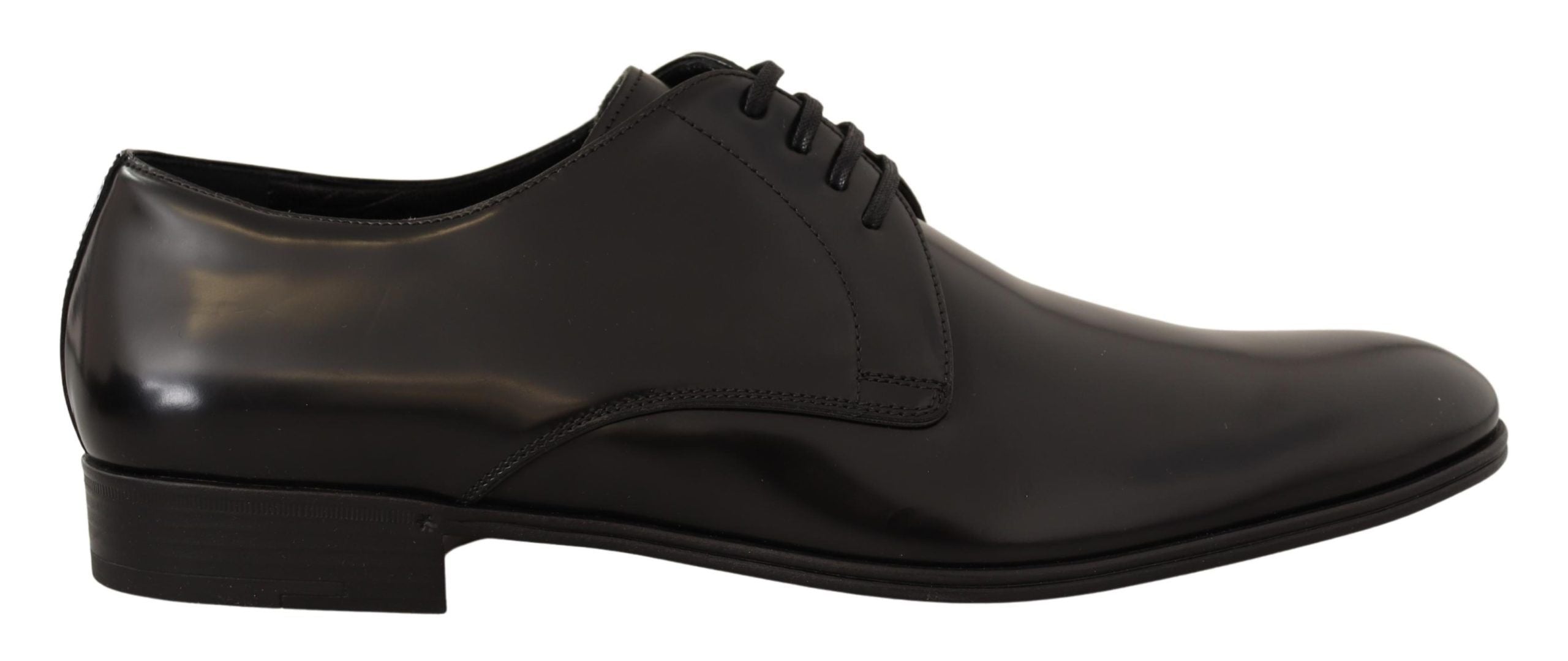 Zwarte leren veterschoenen voor heren