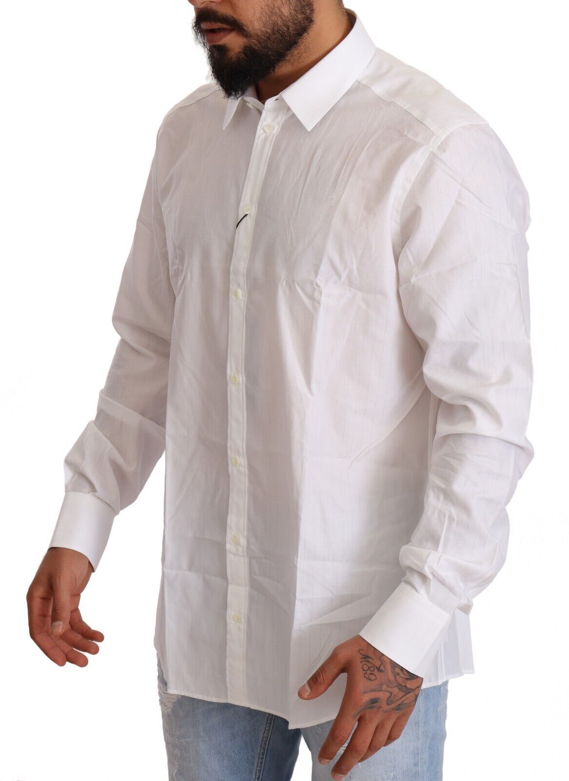 Wit katoenen slim fit MARTINI overhemd voor heren