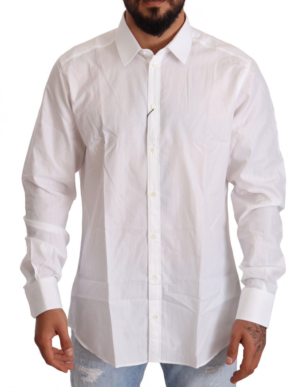 Wit katoenen slim fit MARTINI overhemd voor heren