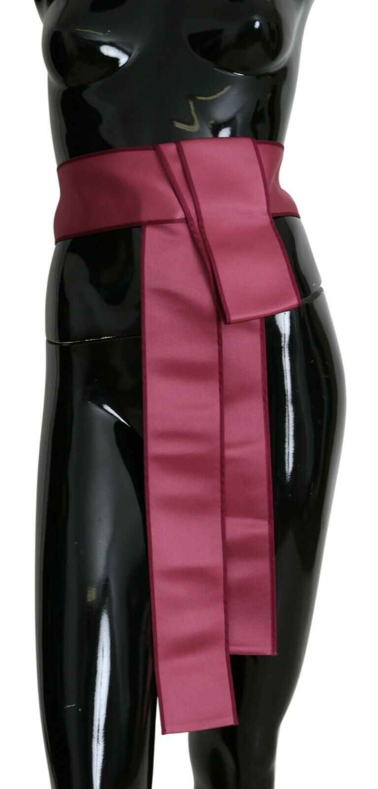 Roze 100% zijden brede tailleriem met 3 knopen