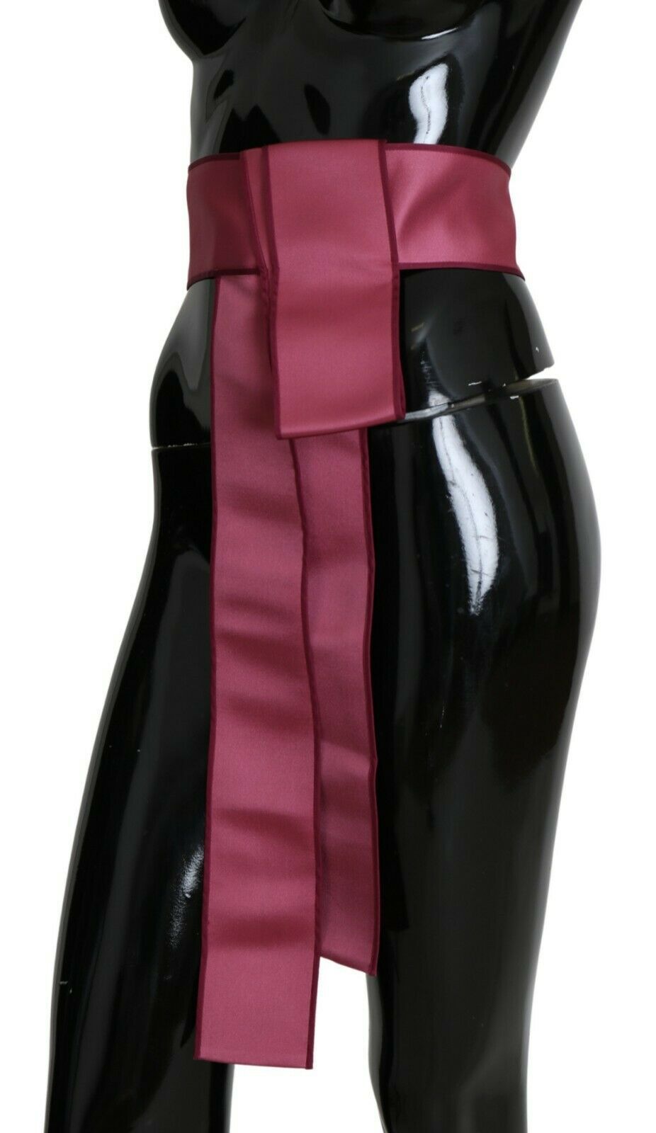 Roze 100% zijden brede tailleriem met 3 knopen
