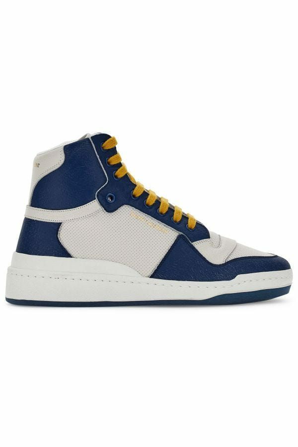 Verfijn je stijl met luxe blauwe sneakers met een middelhoge bovenkant