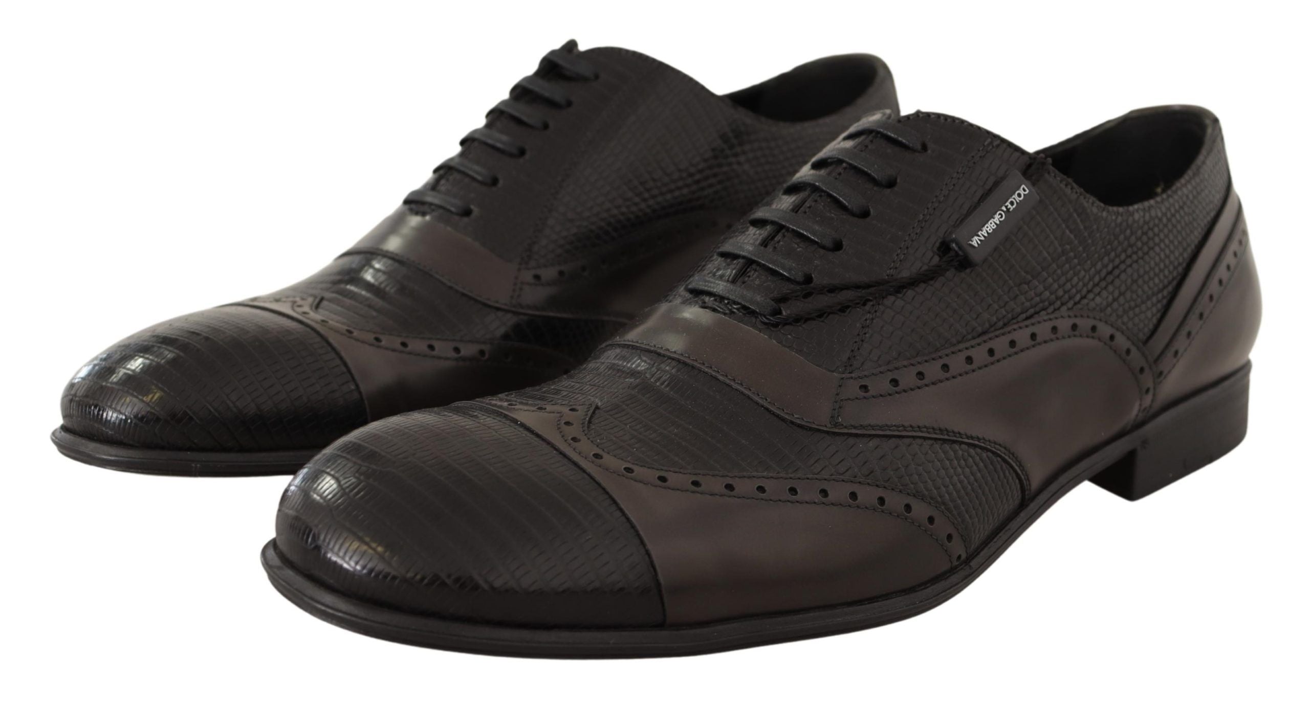 Bruine hagedissenleren Oxford-schoenen