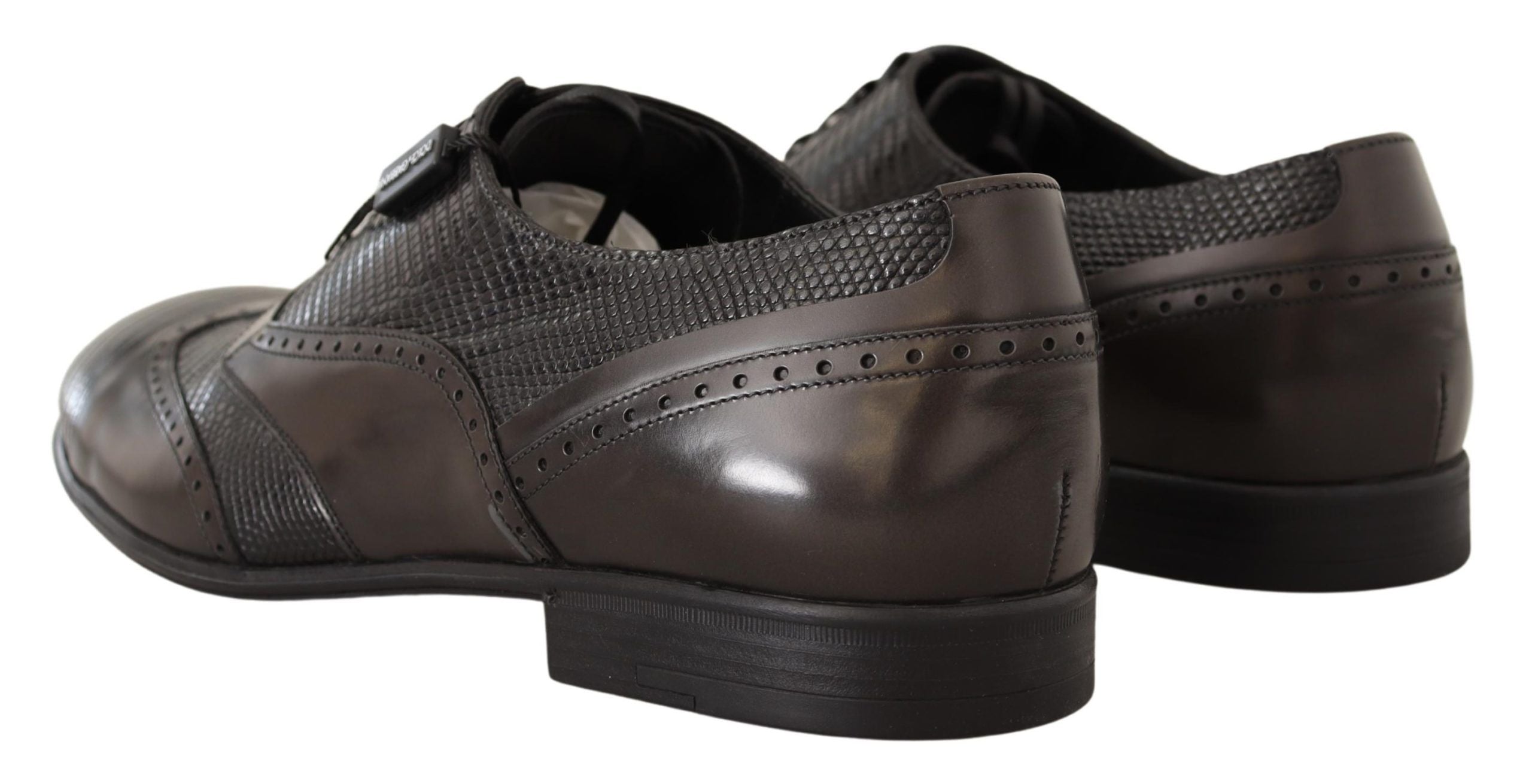 Bruine hagedissenleren Oxford-schoenen