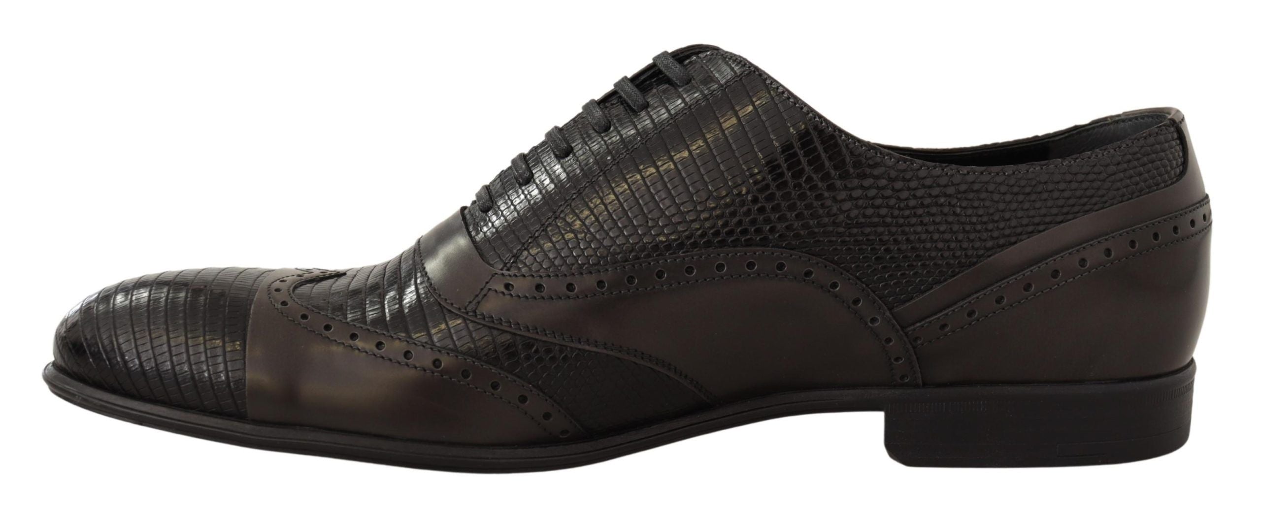Bruine hagedissenleren Oxford-schoenen
