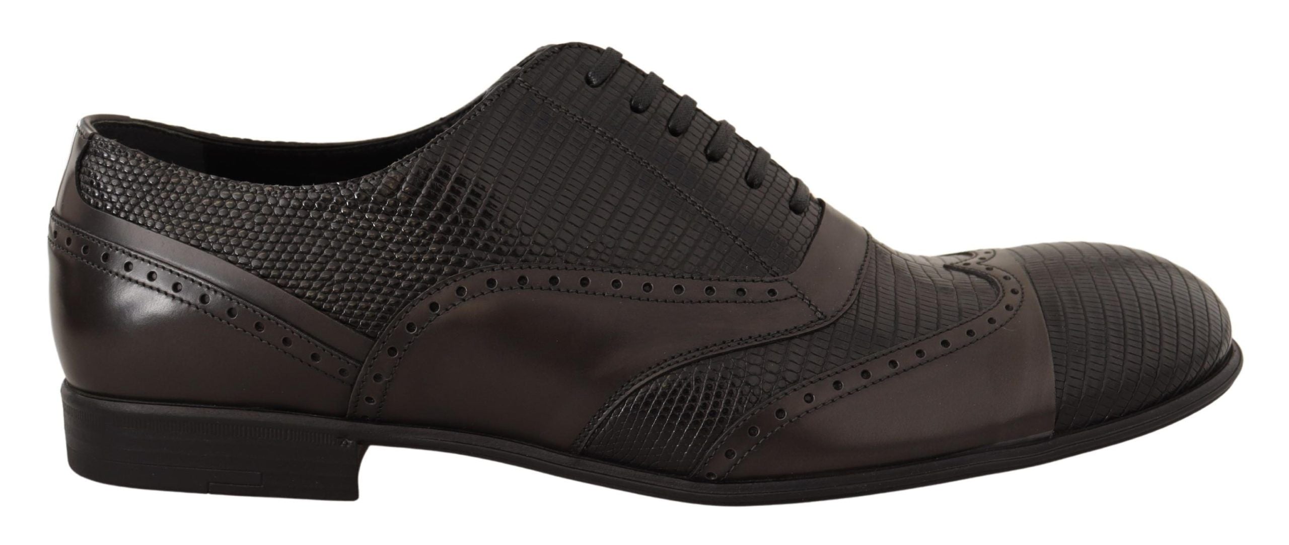 Bruine hagedissenleren Oxford-schoenen