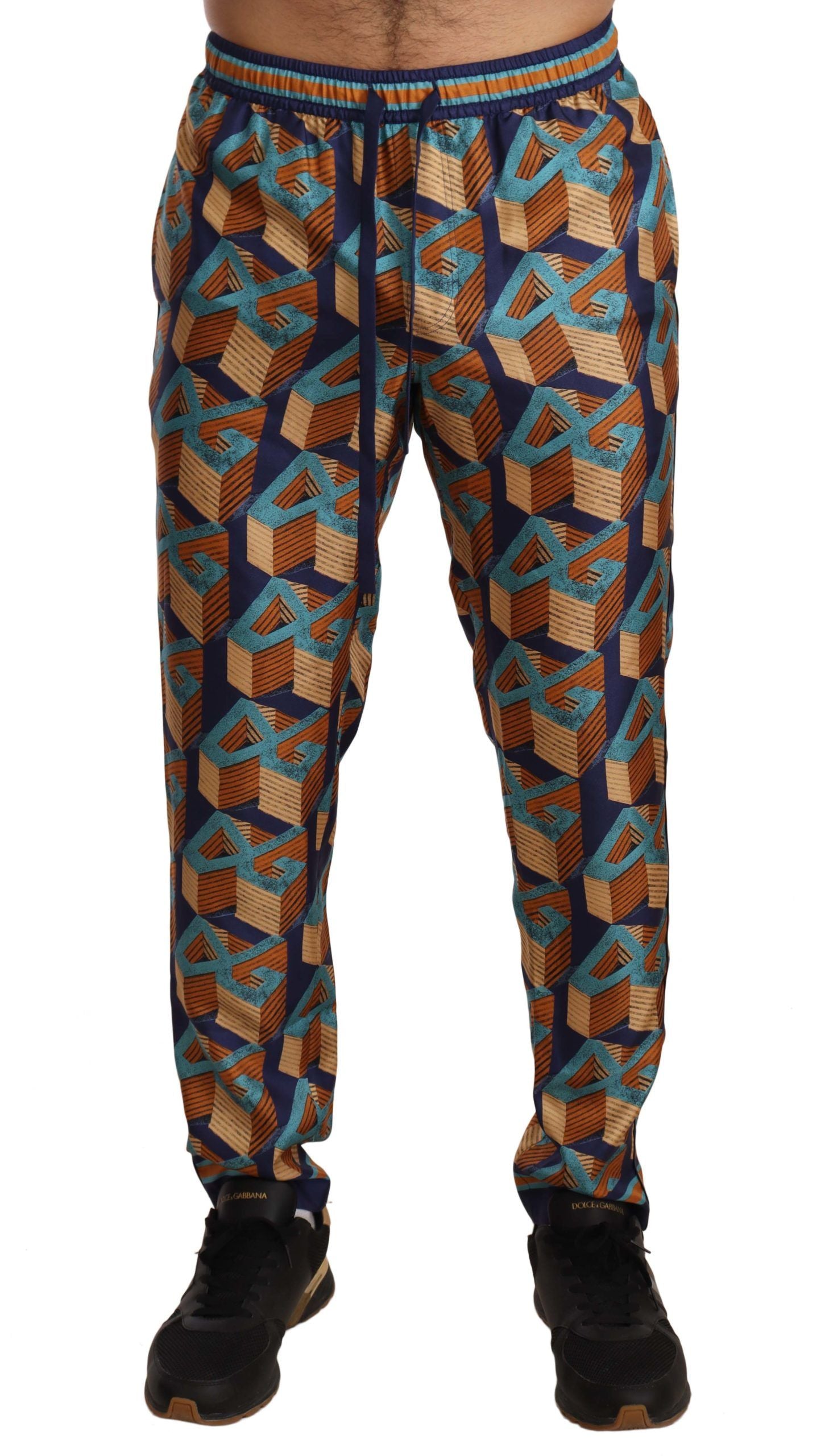 Multicolor gebloemde joggingbroek van zijde