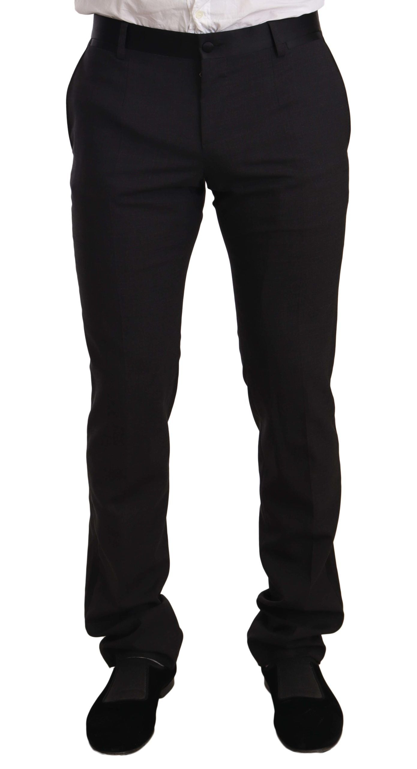 Blauw fluwelen katoenen slim fit rookpak