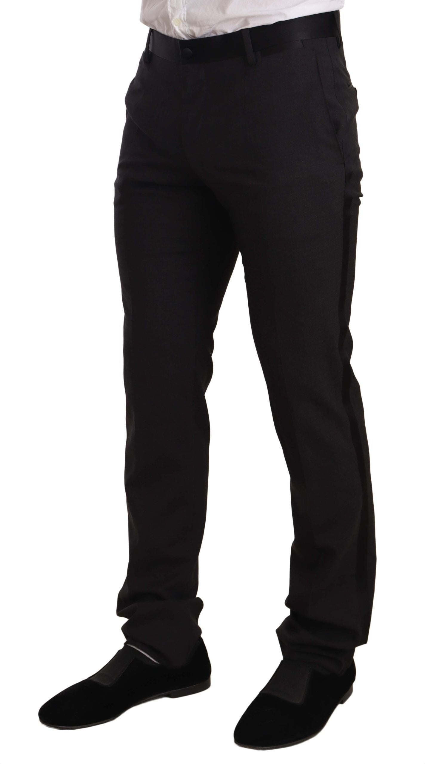 Blauw fluwelen katoenen slim fit rookpak
