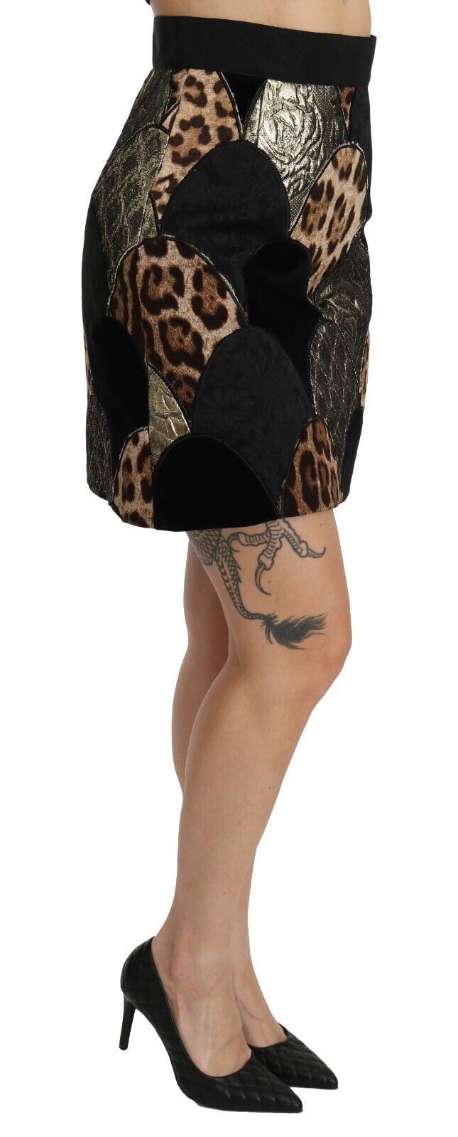 Multicolor luipaardprint minirok met hoge taille