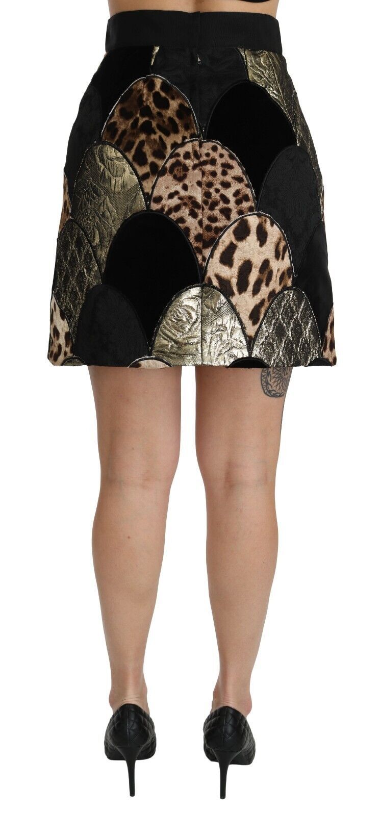 Multicolor luipaardprint minirok met hoge taille
