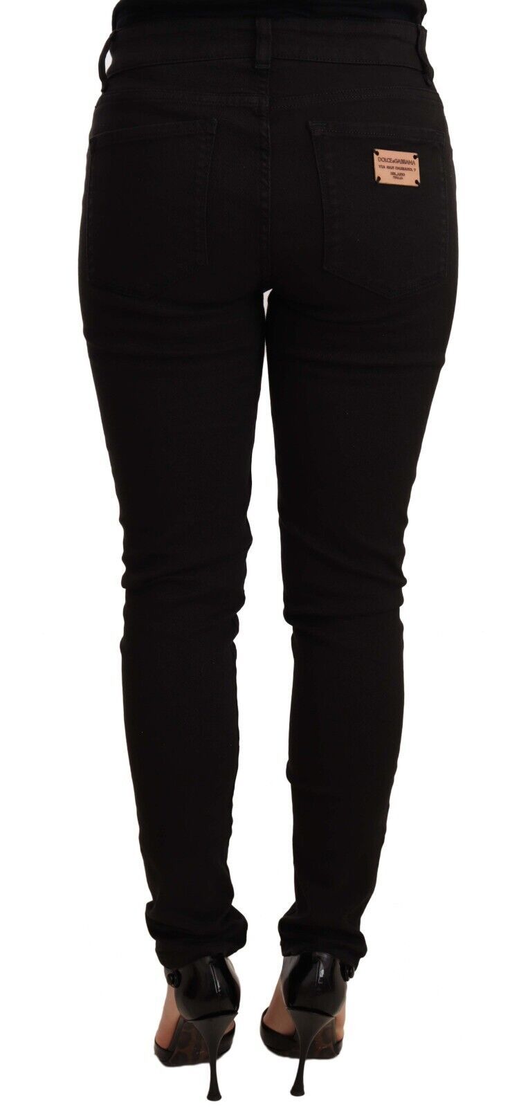 Zwarte slim fit denim katoenen stretch jeans