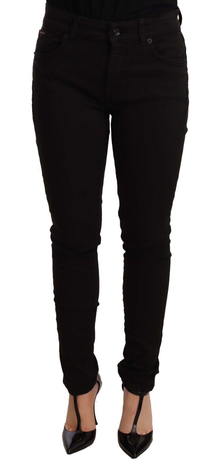 Zwarte slim fit denim katoenen stretch jeans