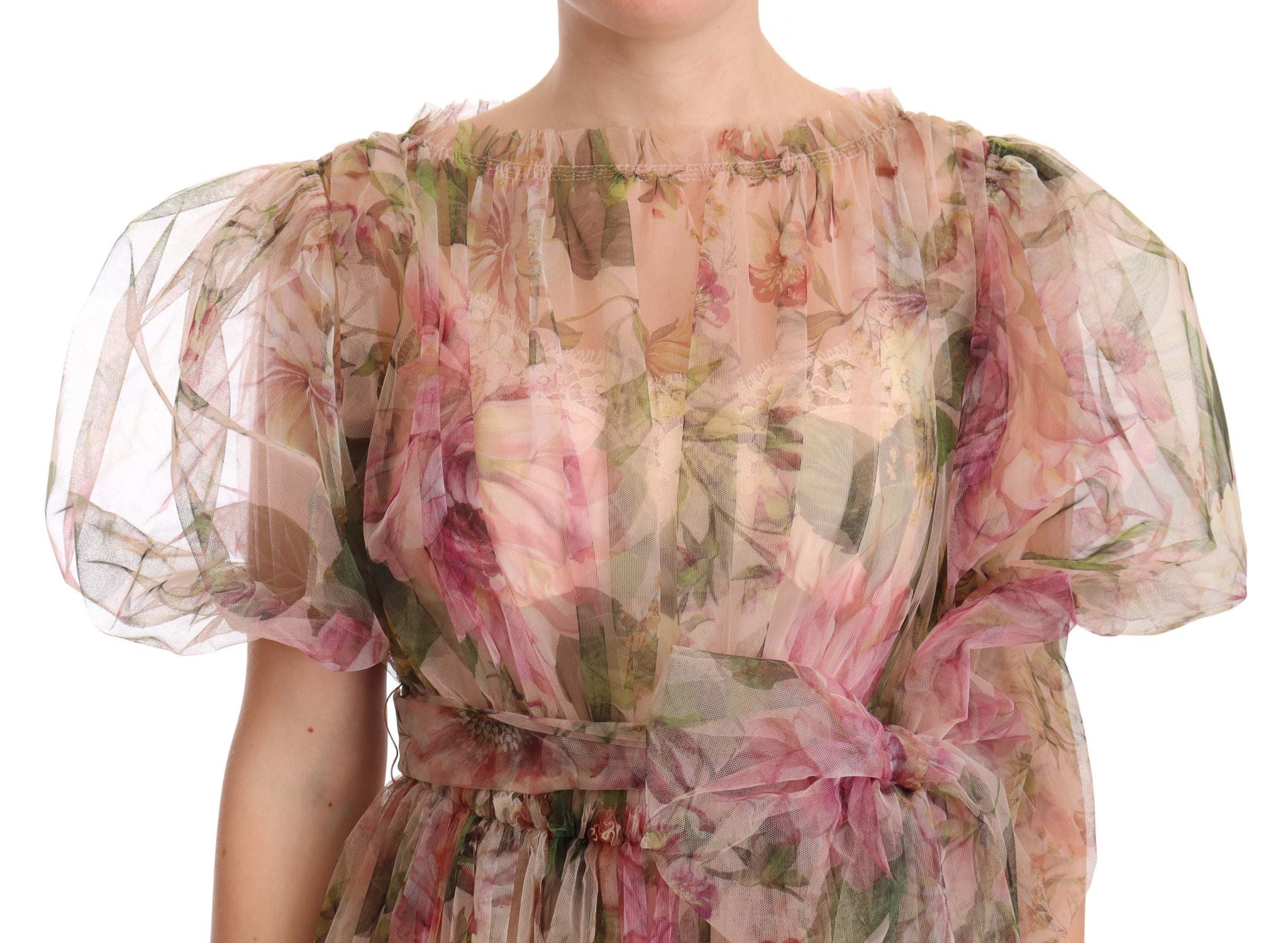 Maxi-jurk met veelkleurige bloemenprint en lange mouwen