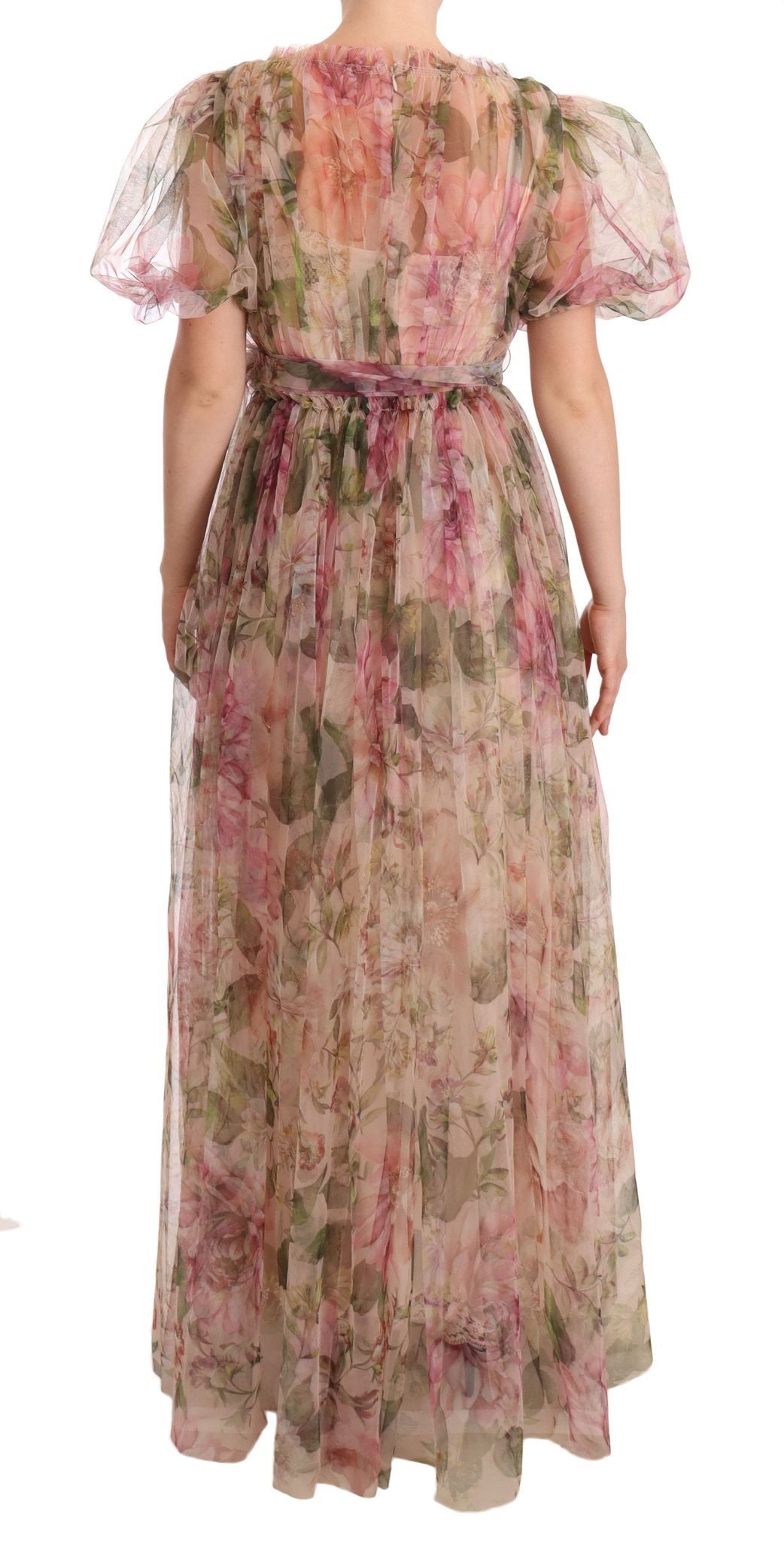 Maxi-jurk met veelkleurige bloemenprint en lange mouwen