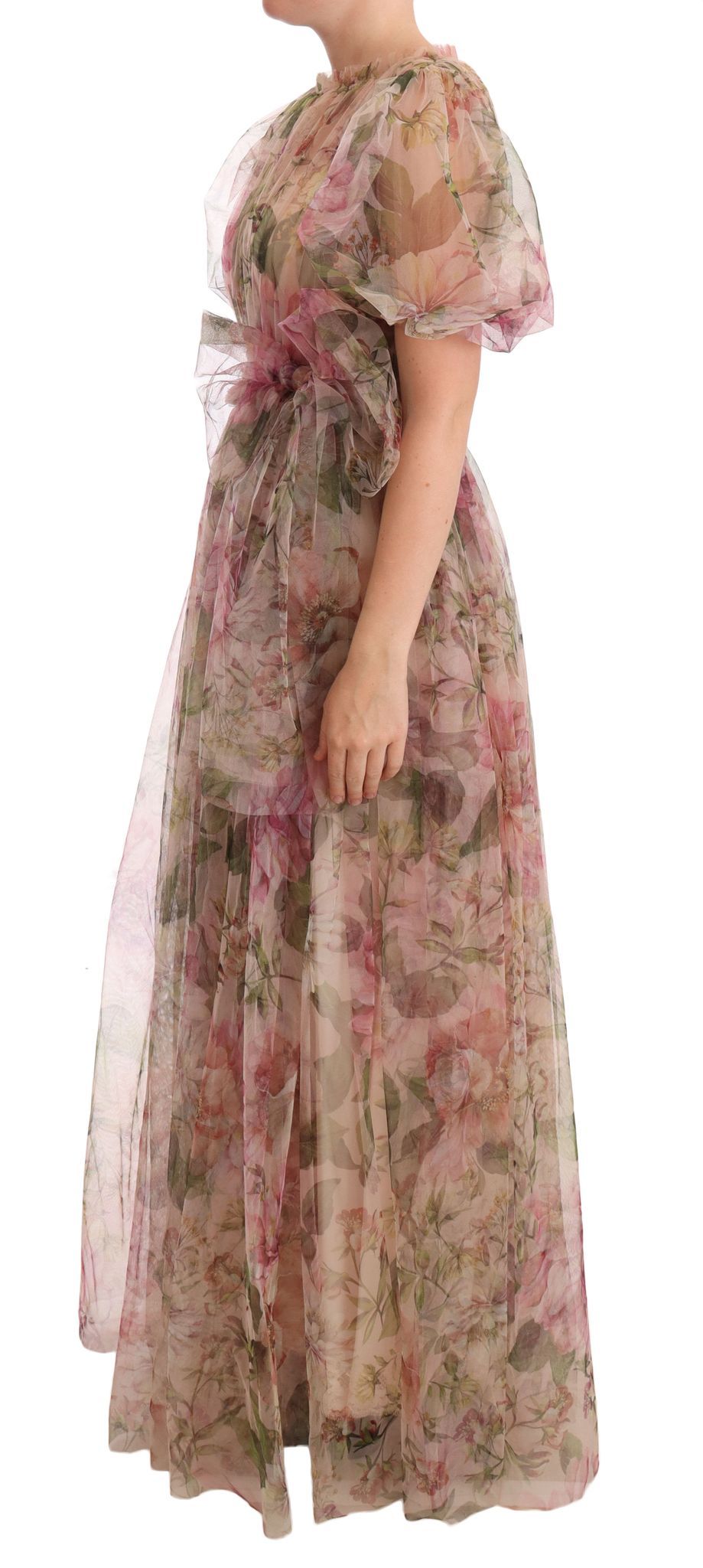 Maxi-jurk met veelkleurige bloemenprint en lange mouwen