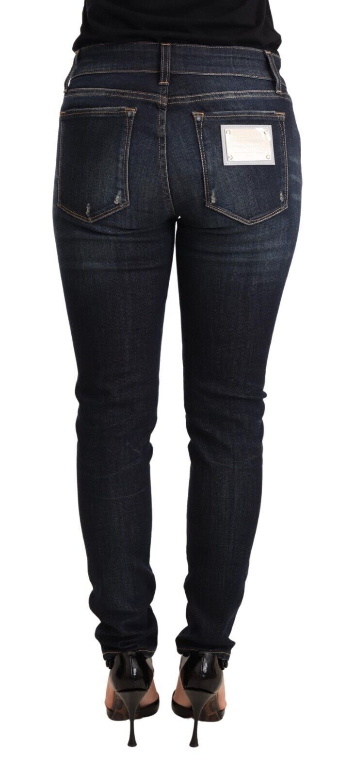Blauwe wassing slim skinny denim katoenen stretch jeans