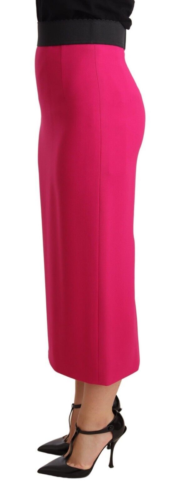 Roze hoge taille stretch potlood rechte rok