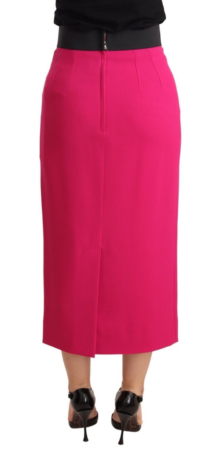 Roze hoge taille stretch potlood rechte rok