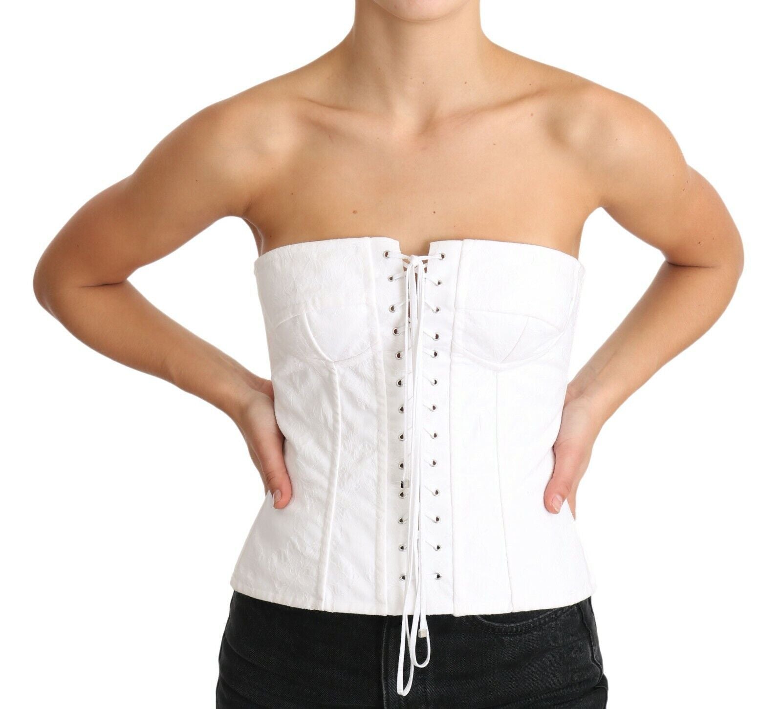 Wit PALERMO Bustier Katoenen Top Korset