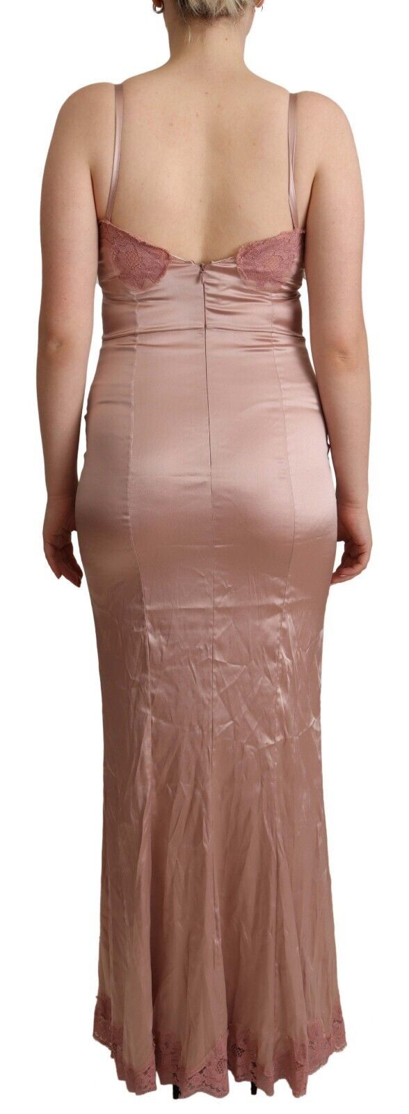 Roze kanten lange bodycon maxi-jurk van polyester