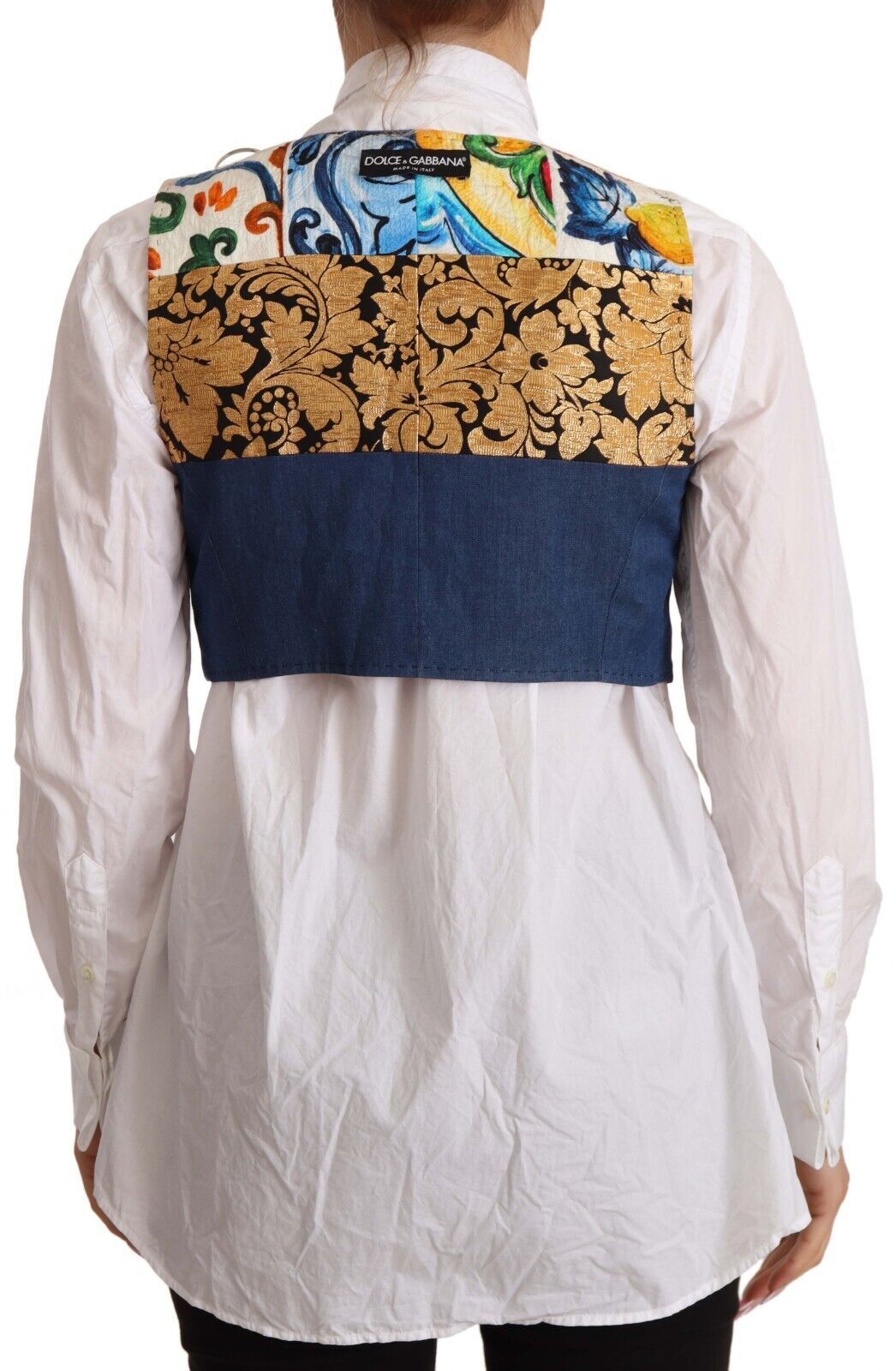Multicolor versierde katoenen top met gilet