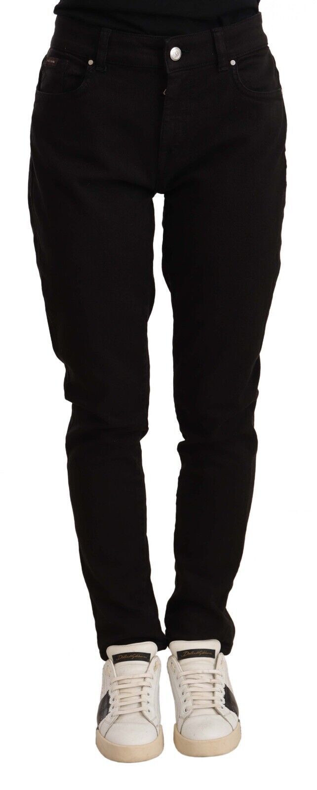 Zwarte skinny slim denim katoenen stretch jeans