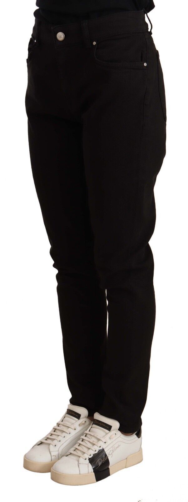 Zwarte skinny slim denim katoenen stretch jeans
