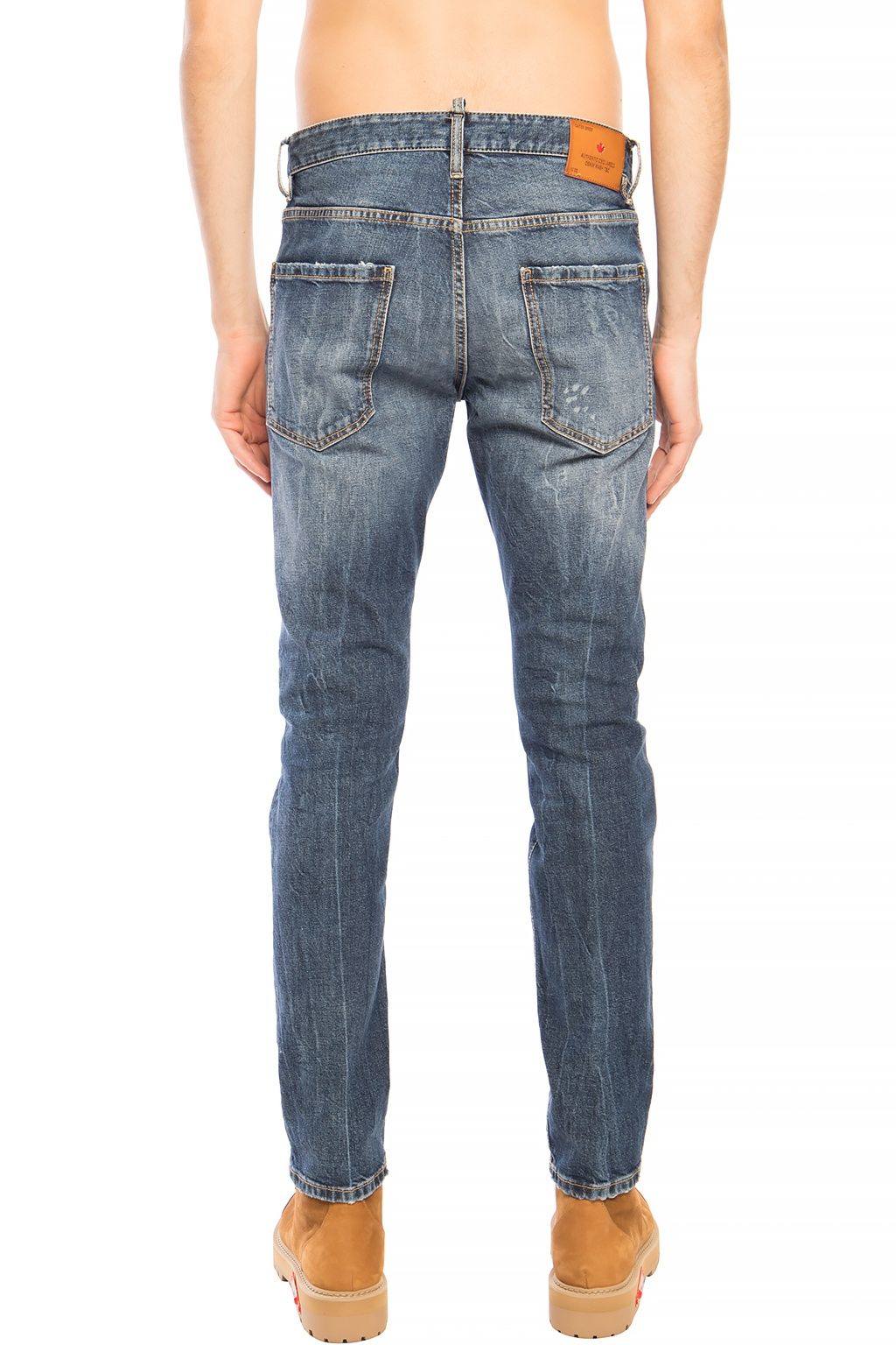 Blauwe katoenen herenjeans
