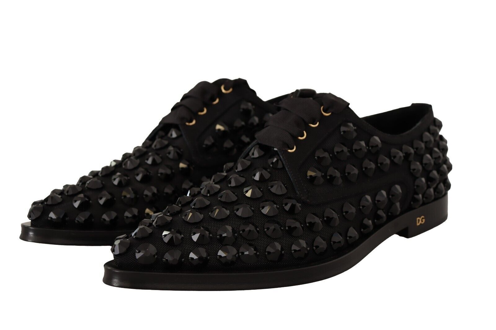 Zwarte veterschoenen met studs