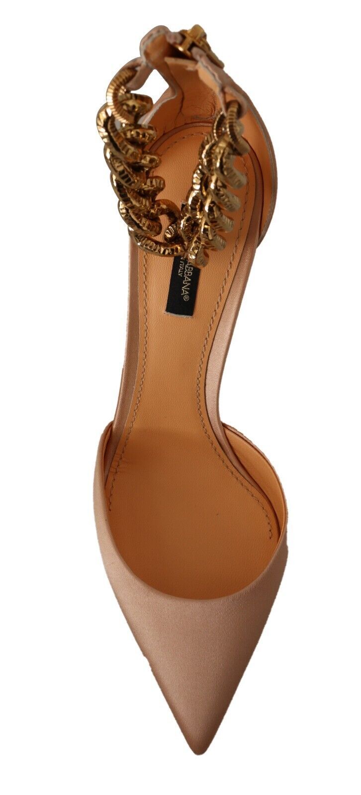 Beige enkelkettingband hoge hakken pumps schoenen