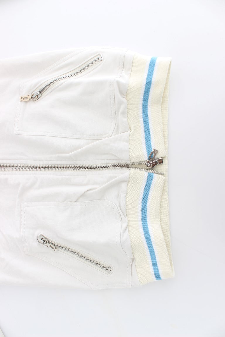Witte nep-ritsvest-sweater