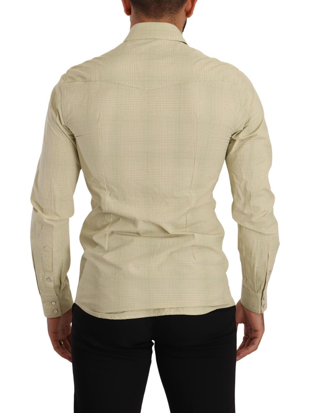 Geel SICILIA katoenen casual slim fit overhemd