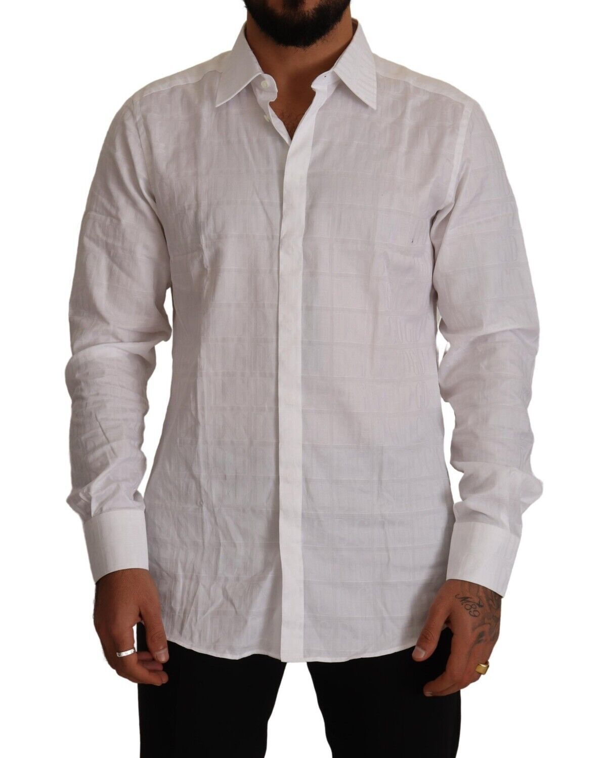 Wit GOUD katoenen slim fit overhemd