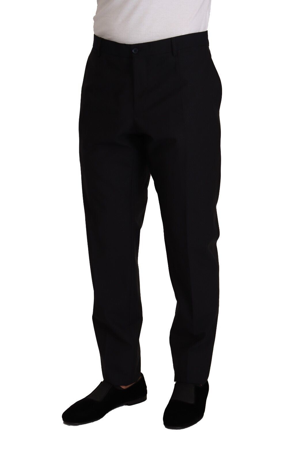 Blauwe wollen zijden formele broek
