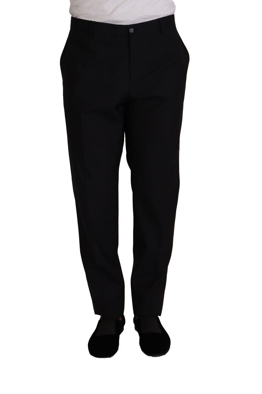 Blauwe wollen zijden formele broek
