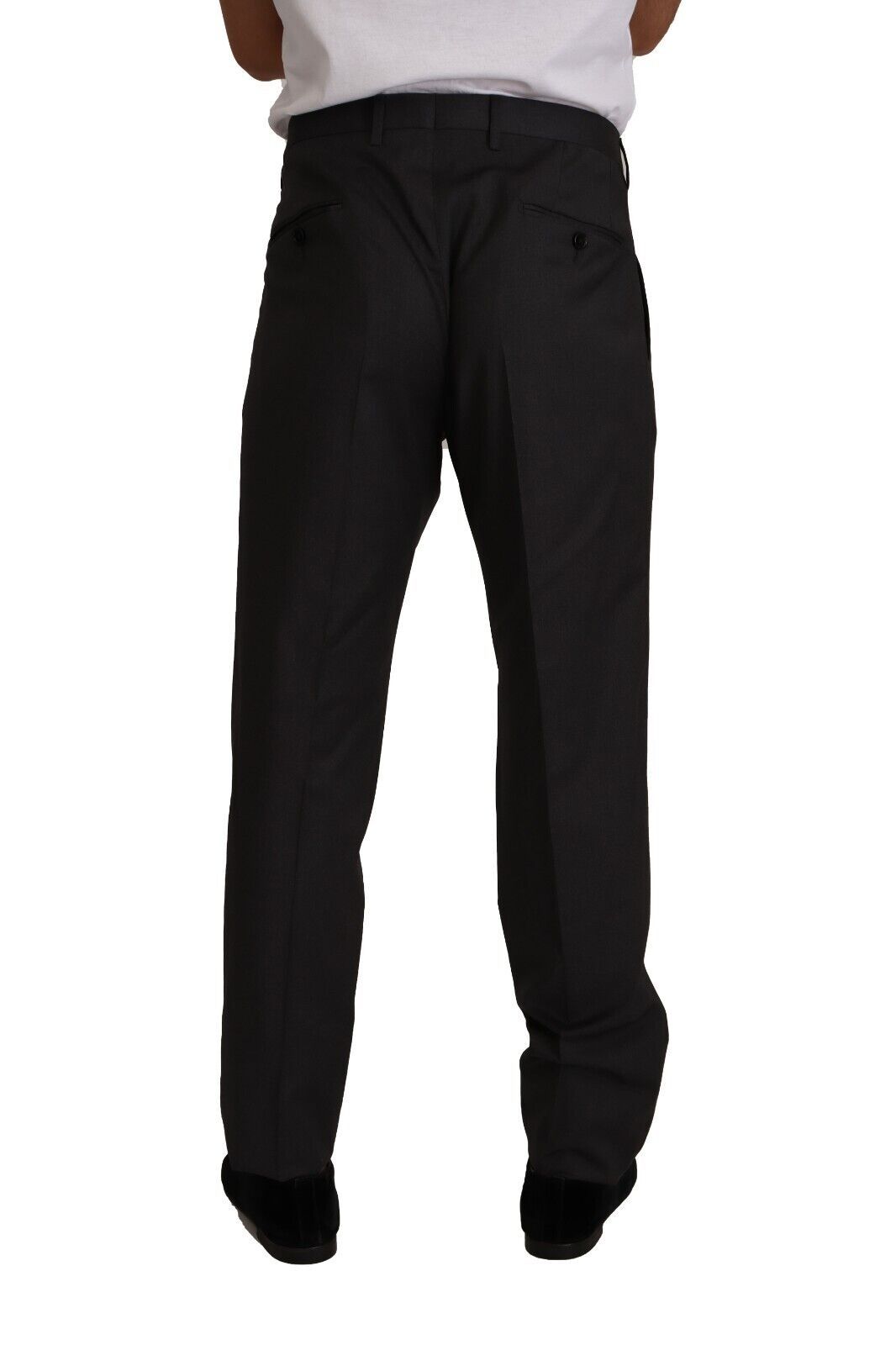 Grijze wollen formele smokingbroek
