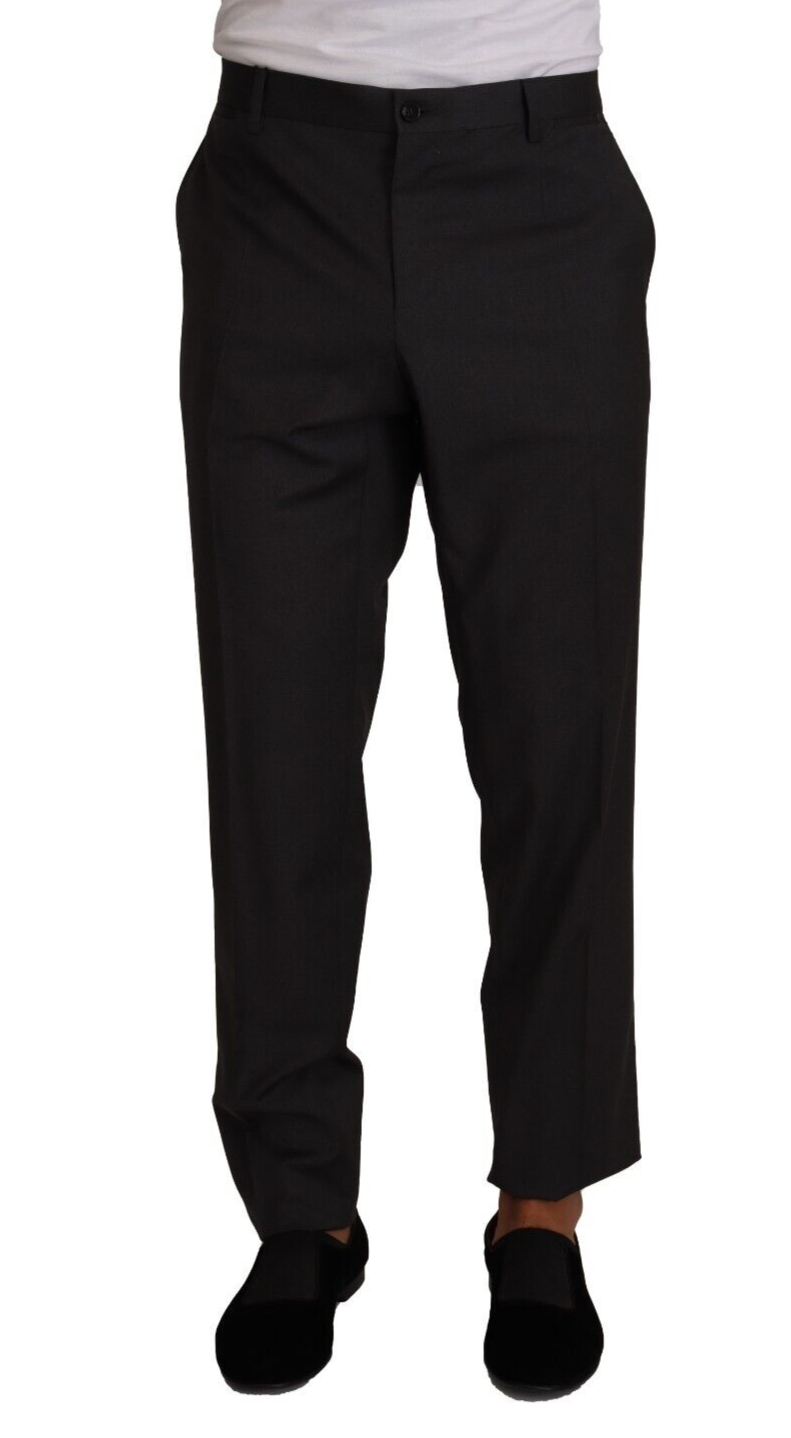 Grijze wollen formele smokingbroek