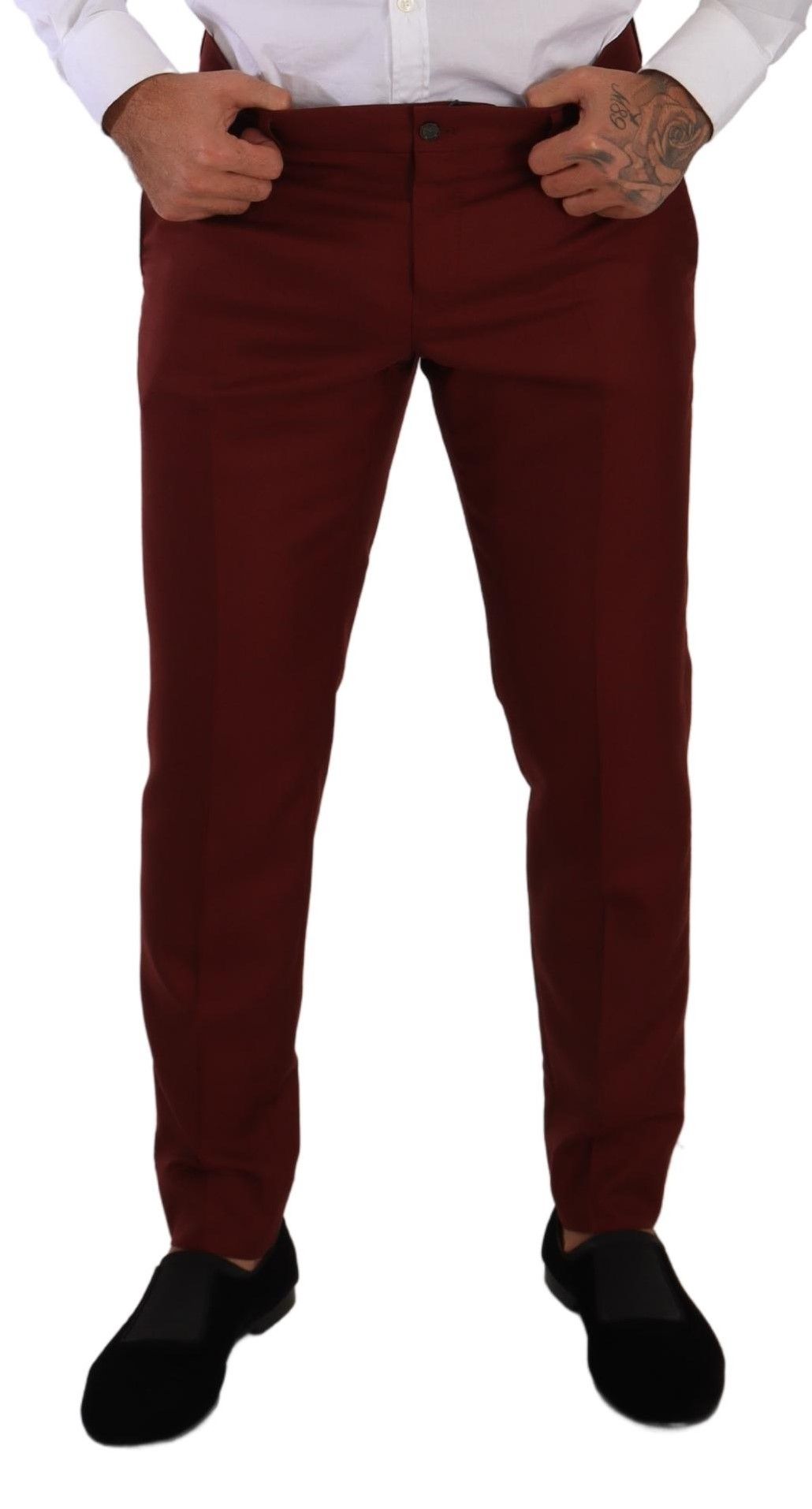 Rode kasjmier zijden jurk heren broek