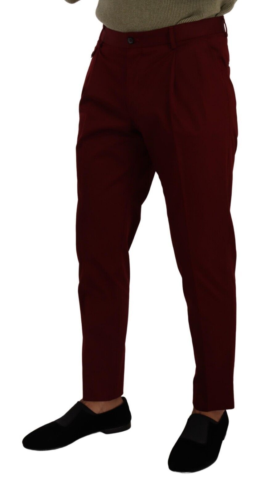 Donkerrode katoenen heren chino broek