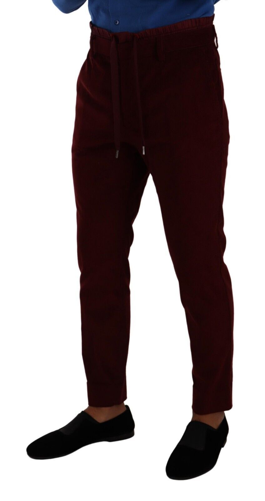 Bordeaux fluwelen heren formele broek