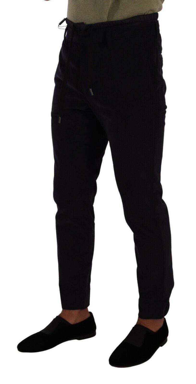 Blauwe katoenen skinny corduroy broek